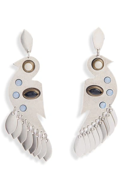Isabel Marant Boucle Drop Earrings In Blue/ Silver