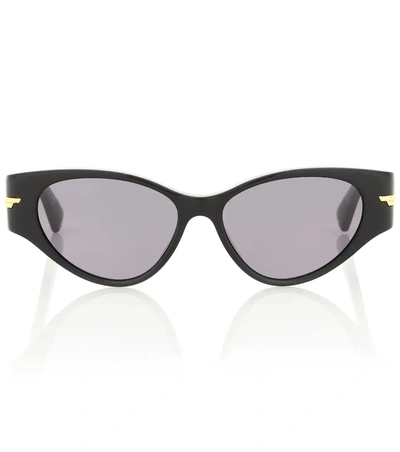 Bottega Veneta 55mm Cat Eye Sunglasses - Black/ Grey | ModeSens