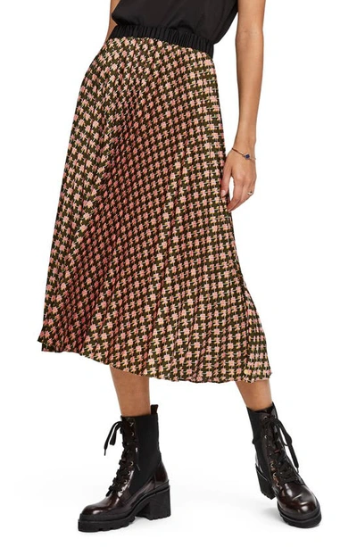 Scotch & Soda Print Pleated Midi Skirt In Combo N