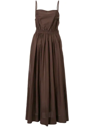Matteau Gathered Long Dress In Brown