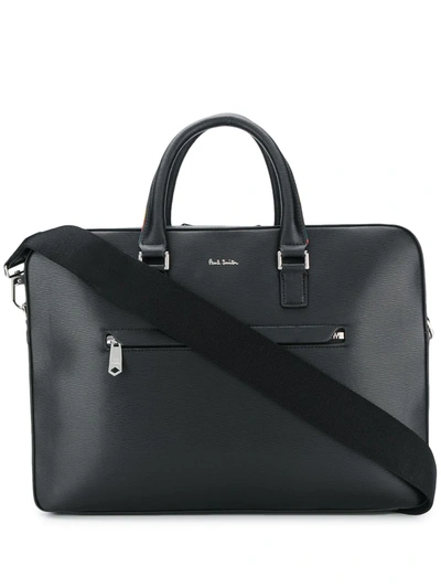 Paul Smith Front Zip Laptop Bag In Black