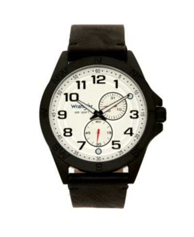 Wrangler Men's Watch, 48mm Black Case, Compass Directions On Bezel, White Dial, Black Arabic Numerals, Multi-