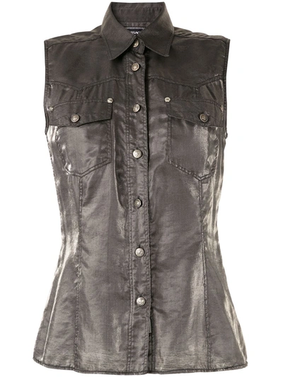 Pre-owned Versace Metallic Sleeveless Shirt