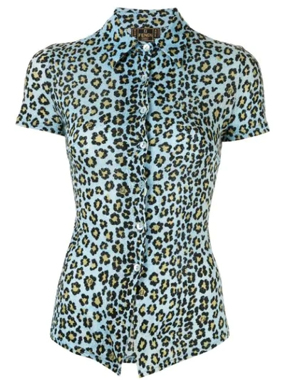 Pre-owned Fendi Leopard Print Shirt In Blue