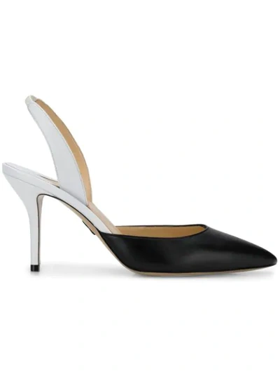 Paul Andrew Slingback Pointed-toe Woman In Nero Bianco