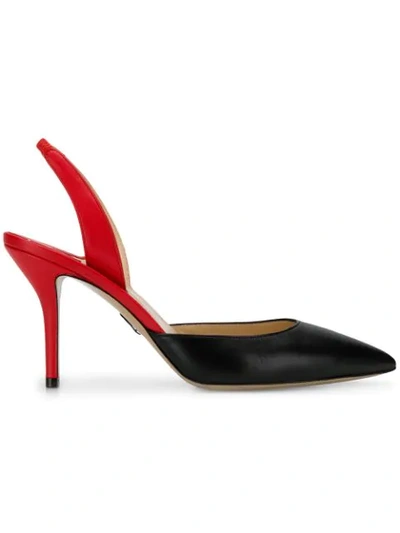 Paul Andrew Slingback Pointed-toe Woman In Nero Rosso
