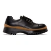 Prada Leather Laced Derby Shoes In Black