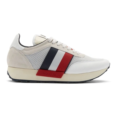 Moncler Mesh Panelled Sneakers In White
