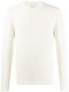 Leqarant Ribbed Knit Crew Neck Sweater In White