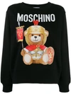 Moschino Teddy Bear Print Sweatshirt In Black