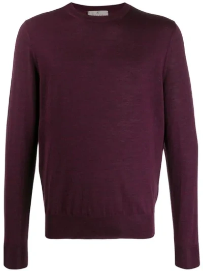 Canali Crew Neck Jumper In Purple