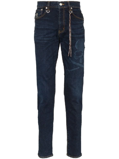 Mastermind Japan Skull Front Straight Leg Jeans In Blue
