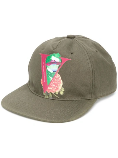 Valentino Garavani X Undercover Logo-print Cotton Cap In Dark Green