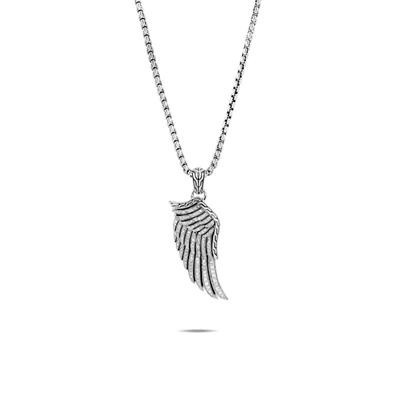 John Hardy 'legends Eagle' Diamond Silver Wing Pendant Necklace In White Diamond
