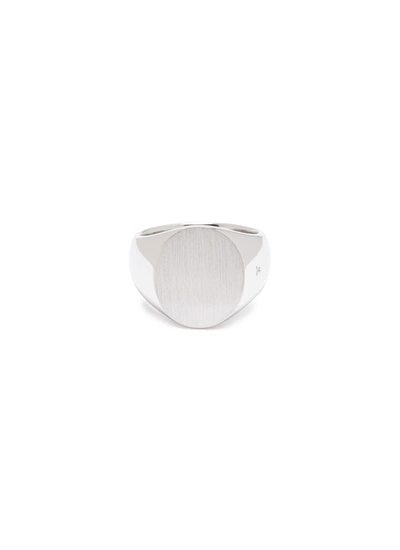 Tom Wood 'oval Polished' Silver Signet Ring - Size 56 In Metallic