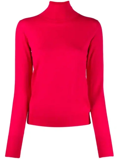 Roberto Collina Roll Neck Sweater In 32 Fuxia