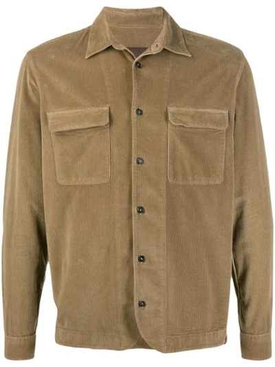 Altea Corduroy Fitted Jacket In Brown