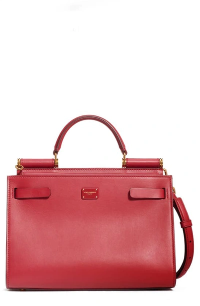 Dolce & Gabbana Medium Calfskin Sicily 62 Bag In Rosso Papavero