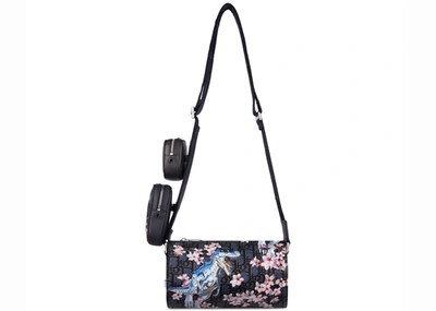 Pre-owned Dior  X Sorayama Messenger Bag Plugs In Oblique Safari Nylon Blue