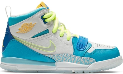 Pre-owned Jordan Legacy 312 Fly (ps) In Blue Lagoon/clear-team Royal-off White-blue Gaze-amarillo