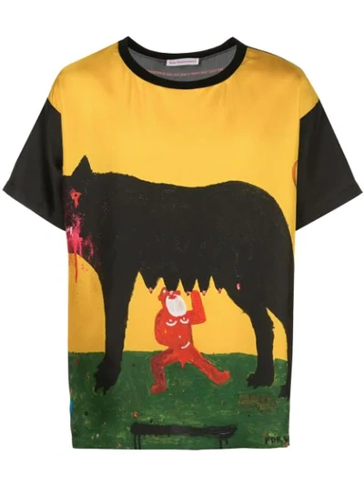 Walter Van Beirendonck Printed T-shirt In Yellow ,multicolour