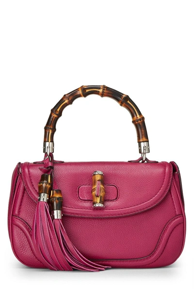 Pre-owned Gucci Raspberry Leather Bamboo Handbag