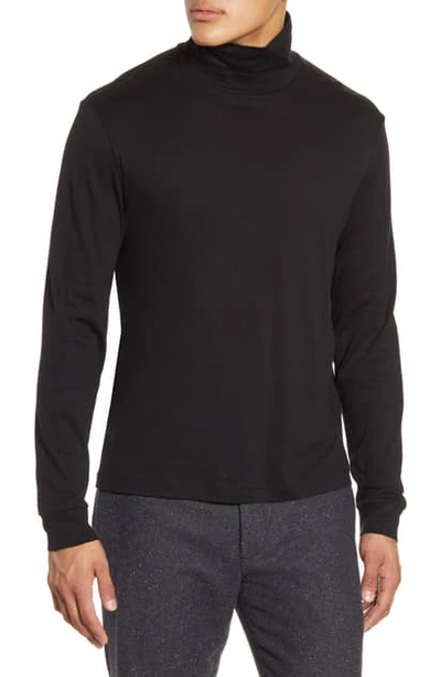 Theory Men's Solid Long-sleeve Funnel-neck T-shirt In Black