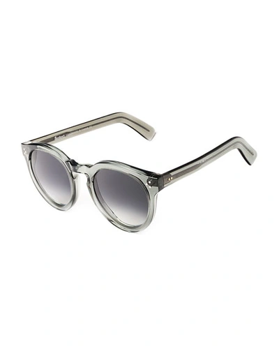 Illesteva Leonard Ii Round Acetate Sunglasses In Gray