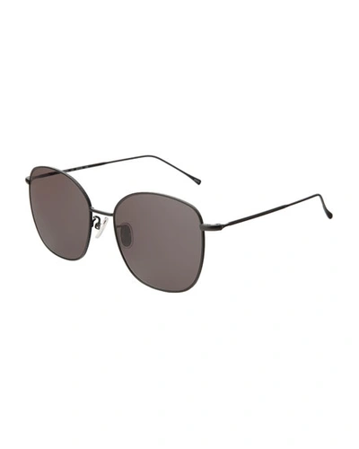 Illesteva Oval Metal Sunglasses In Black