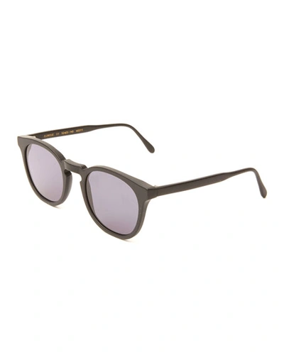 Illesteva Round Acetate Sunglasses In Black