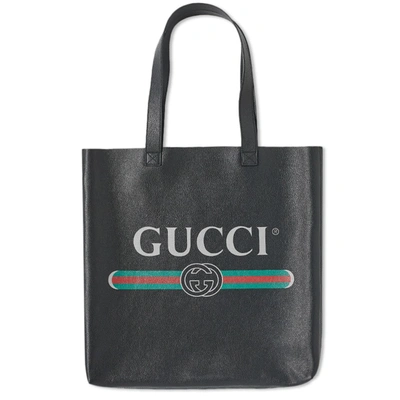 Gucci Print Shopper Bag In Black