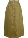 Nicholas Stitched Panel Skirt In Green