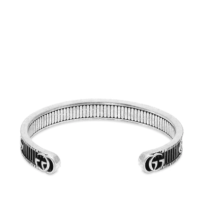 Gucci Double G Motif Bracelet In Silver