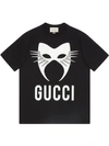 Gucci Mask Printed Heavy Cotton T-shirt In Black