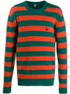 Loewe Striped Wool & Cashmere Knit Sweater In Green,orange