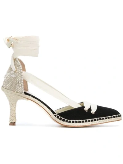 Castaã±er X Manolo Blahnik Mid-heel Espadrille Pumps In Black