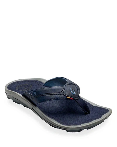 Olukai Men's Kipi Water-ready Lugged Sandals In Trench Blue