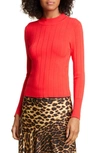 A.l.c Koko Ribbed Crewneck Sweater In Red