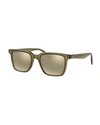 Oliver Peoples Lachman Square Polarized Acetate Sunglasses In Dusty Olive