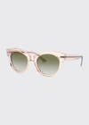 Oliver Peoples The Row Georgica Olive Gradient Cat Eye Ladies Sunglasses 0ov5421su 16528e 53 In Green