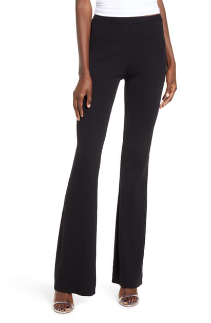 Tiger Mist Lucy Ribbed Flared Pants In Black | ModeSens