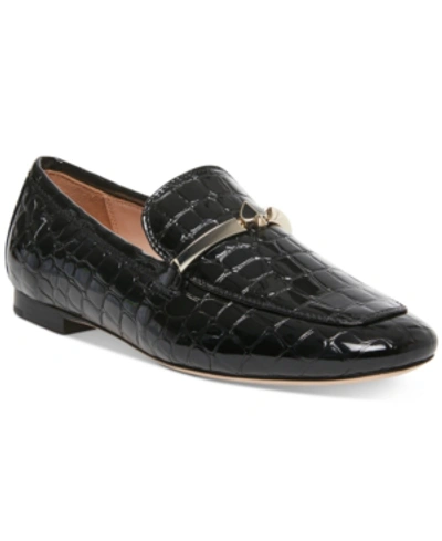 Kate Spade New York Women's Lana Embossed Square-toe Loafers In Black Croc