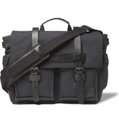 Belstaff Colonial Leather-trimmed Cotton-canvas Messenger Bag | ModeSens