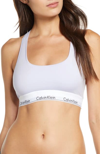 Calvin Klein Modern Cotton Collection Cotton Blend Racerback Bralette In Purple Aurora