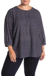 Nydj Henley 3/4 Sleeve Blouse (plus Size) In Txt Dopeac