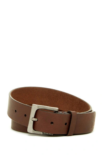 Timberland Classic Leather Belt In Brown