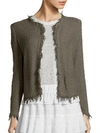 Iro Shavani Fringe-trimmed Jacket In Steel Grey