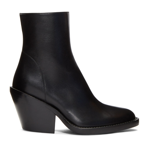 Ann Demeulemeester Black Leather Side Zip Boots In 099 Black | ModeSens
