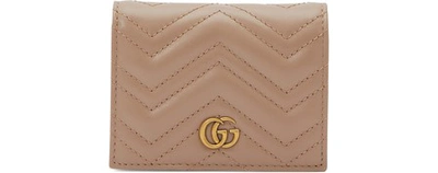 Gucci Gg Marmont Cardholder In Beige