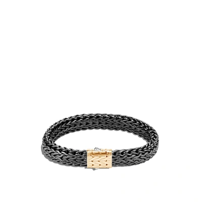 John Hardy 'classic Chain' 18k Gold Silver Rhodium Medium Bracelet In Silver And Gold